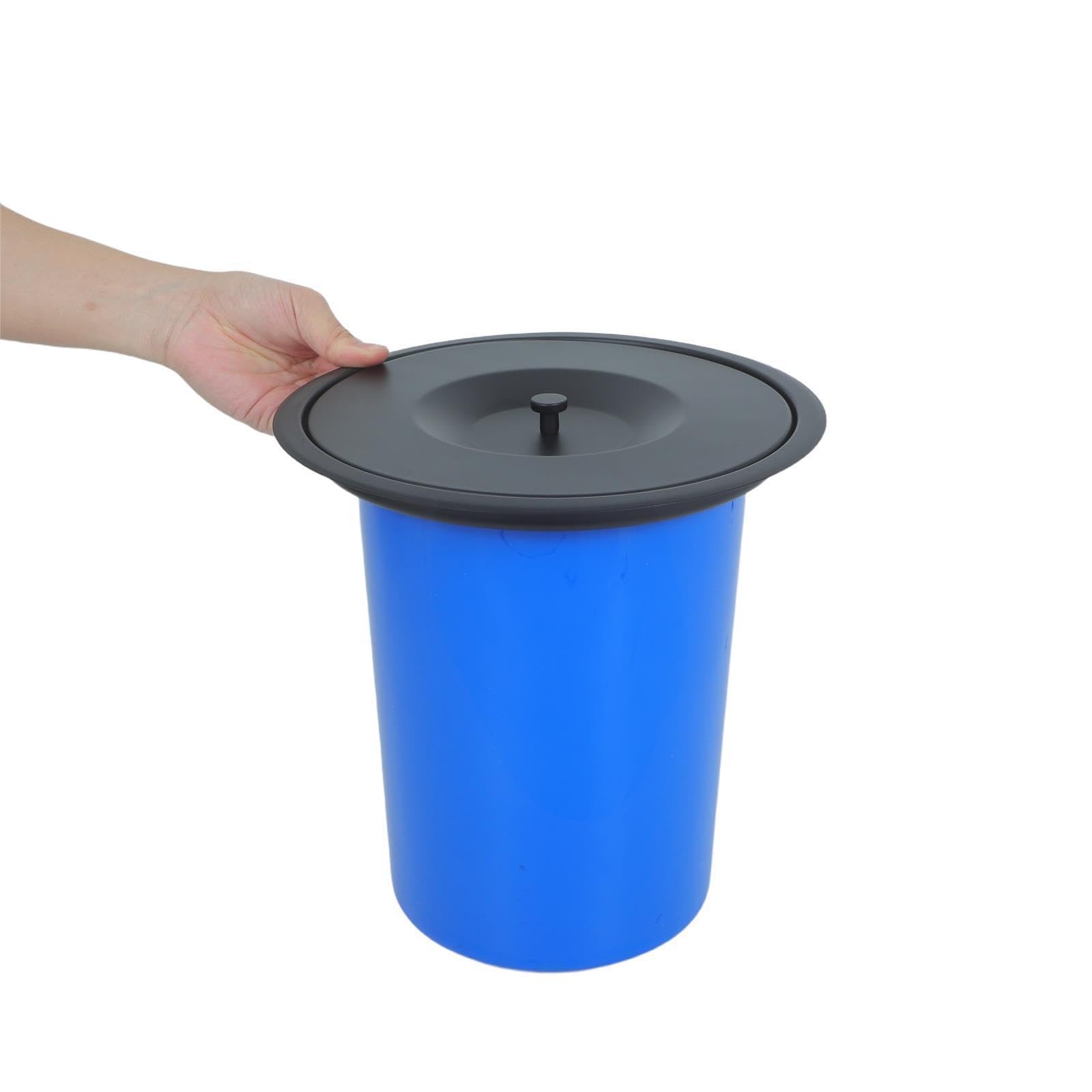 Hemobllo Cubo de Basura para Cocina Integrado de Acero Inoxidable 304 Capacidad de 8l y Diseño Redondo Moderno para Baño y Restaurantes