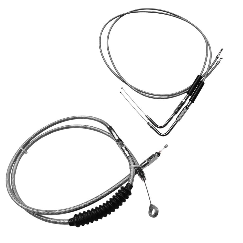 Línea de embrague trenzada acero inoxidable para motocicleta, juego cables acelerador 180cm y 130cm para Heritage Sportster 883 1200