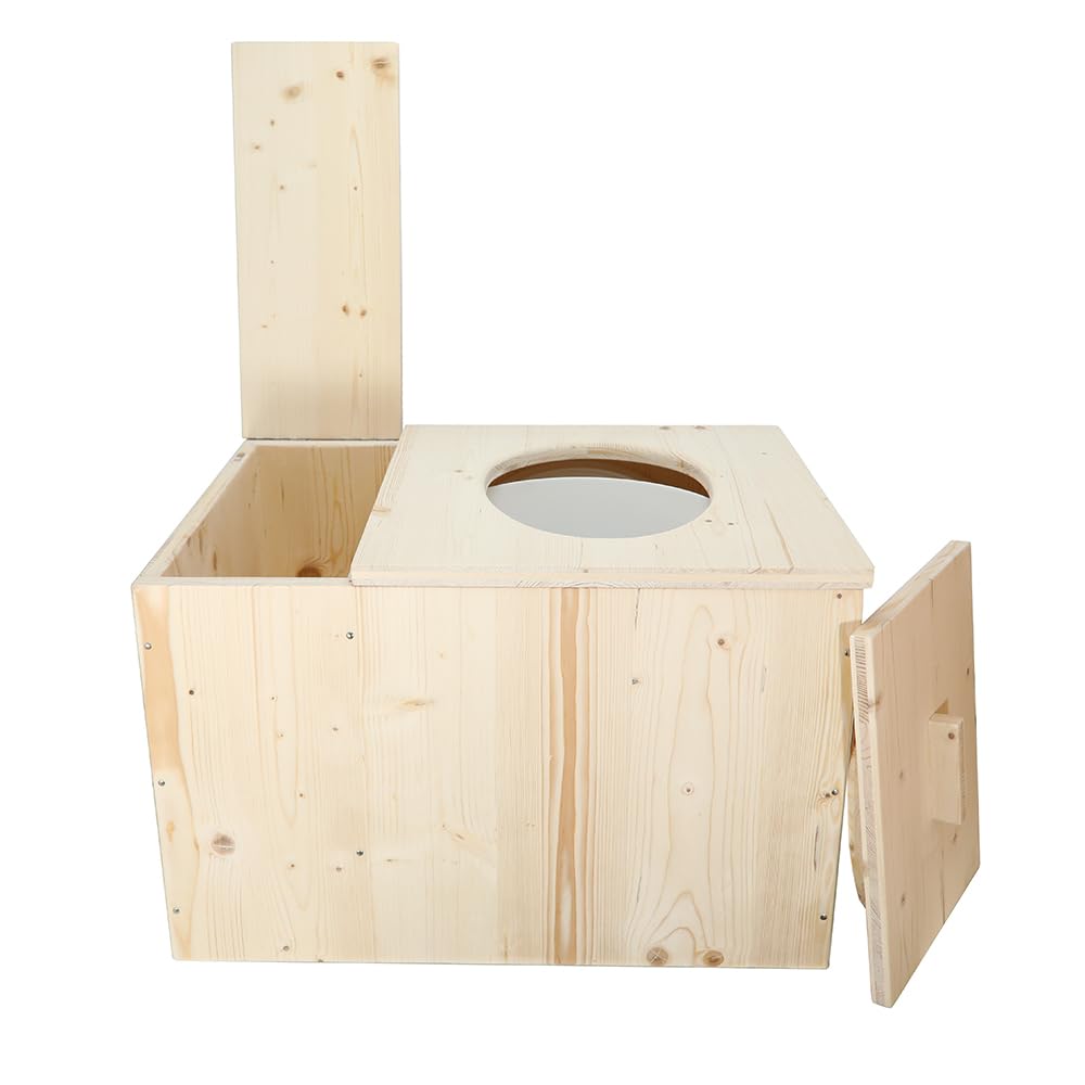 Toilette sèche avec bac à copeaux de bois, livré avec seau 20L - Fabrication artisanale Française - N2