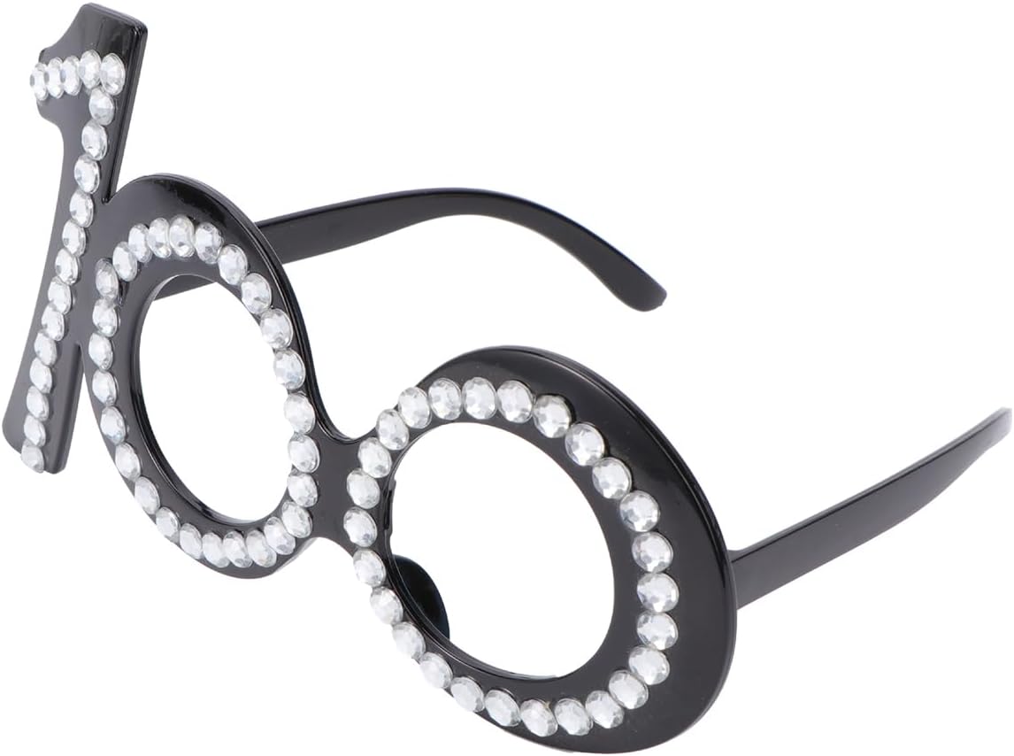 100th Birthday Glasses Eyeglasses Glitter Number Funny Sunglasses Photo Prop Party Favor for Celebration Holiday 100th Birthday Glasses
