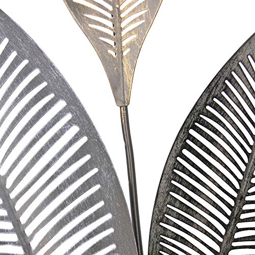 Firstime & Co. Silver Metallic Leaves Wall Decor 2-Piece Set For Living Room, Bedroom, Home Office, Metal Art, Farmhouse And Boho, 35.5 X 28 Inches #TOP2