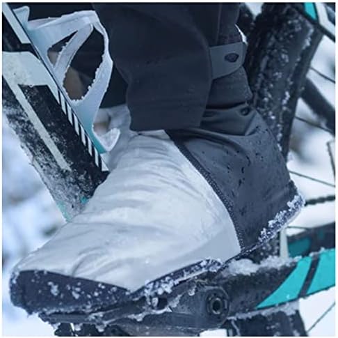Waterproof Silicone Cycling Shoe Covers for Men & Women - Thermal, Windproof Overshoes for Winter - Size B(L) - Water Resistant Bike Shoes Cover