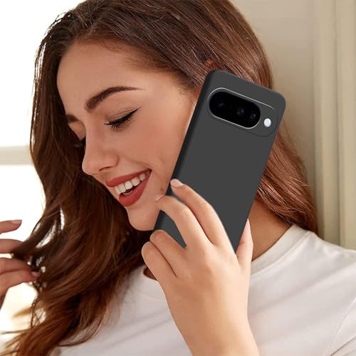 Image of amazon basics Back Cover for Google Pixel 10 5G | Ultra Slim Soft Rubberised Case | Matte Silicone Flexible Mobile Case | Camera Protection - Black