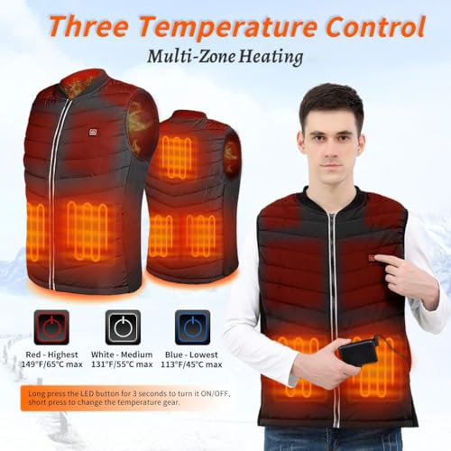 Srivb Heated Vest, 8 heating zones,USB Charging Heating Vest Washable Body Warmer with Battery Pack for Outdoor - image 2