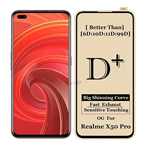 Image of Screen Protector for Realme X50 Pro /Reno 3 Pro (Black) Tempered Glass Edge-to-Edge 6D Screen Guard With Installation Kit