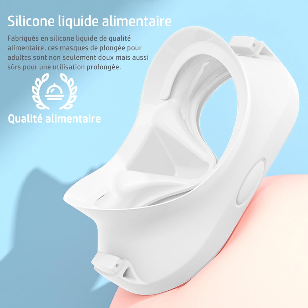 Juego de esnórquel para adultos, gafas de buceo sin marco, 180°, ultra visión amplia, antivaho, antifugas, máscara de buceo profesional, gafas de natación para mujeres y hombres