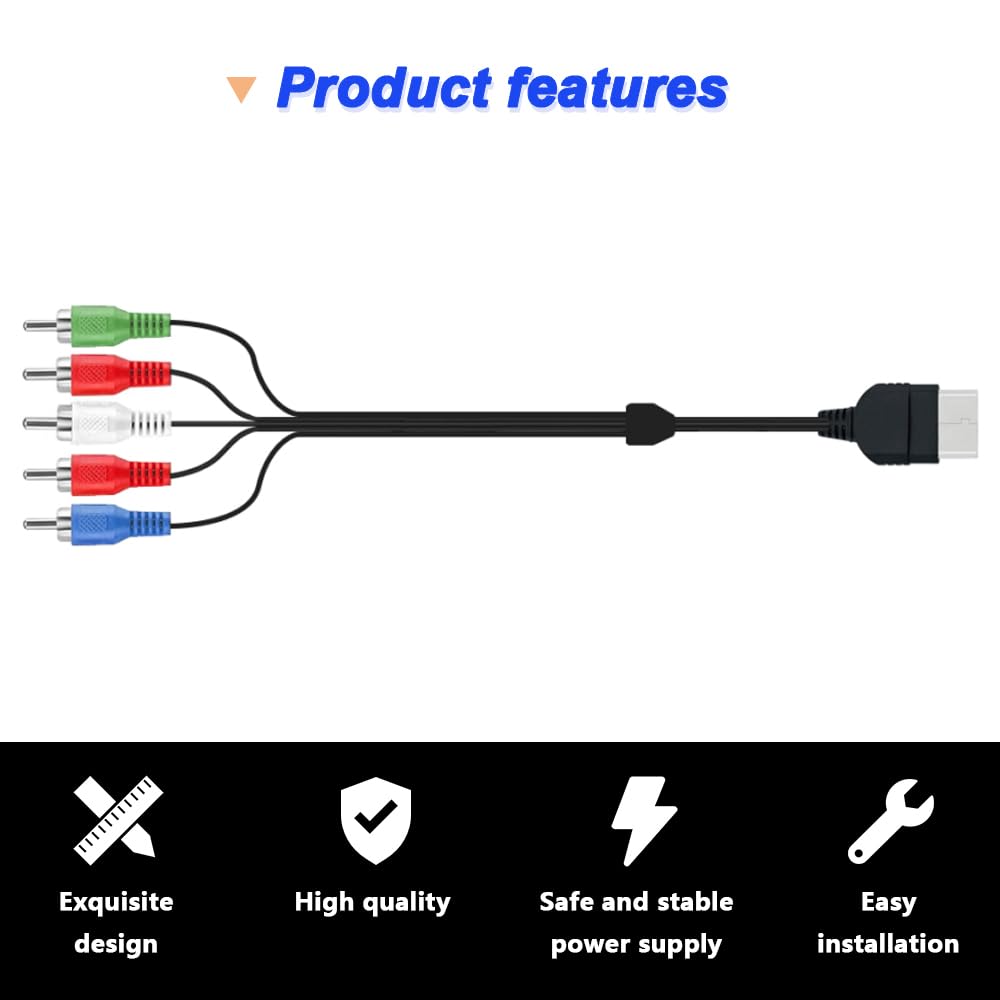 AV Audio Video Cable, AV Component Cable for Classic Original for Xbox RCA Audio Video HD Cord with USB-A to Mini USB Charging Cable