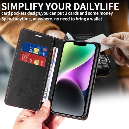 Étui portefeuille iPhone 15 Pro en cuir pour voyager l'esprit tranquille