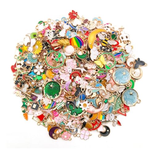 JYNXOR 50 Pcs Breloques Creation Bijoux,Breloque Acier Inoxydable,Charms Mixte Pour Bracelet Collier,Vente En Gros De Breloques, Mixtes Pendentifs...