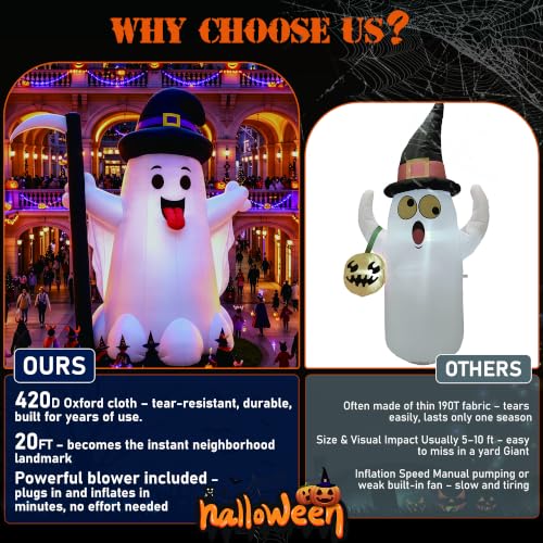 RELIFLOAT 20ft Halloween Inflatable Decorations Ghost Outdoor, Yard Blow Up - image 6