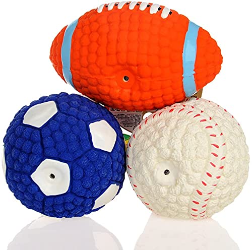 Pet Guard 3 in 1 Latex Material Dogs and Puppies Squeaky Baseball Rugby Football Combo (B093QKW35W) Amazon Price History, Amazon Price Tracker