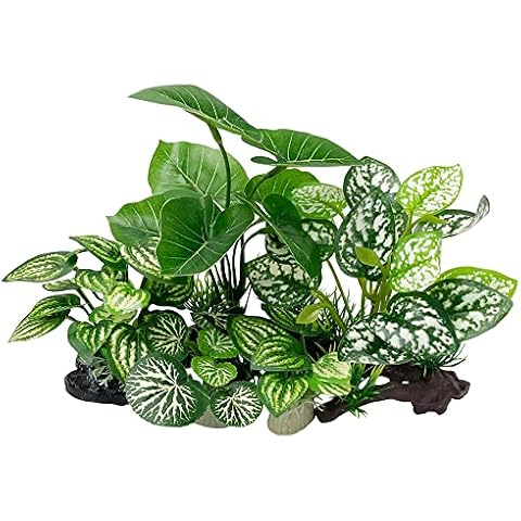 Smoothedo-Pets Fish Tank Decorations Aquarium Decoration Ornaments Accessories Betta Fish Hides Cave Rest Soft Leaf (Mix-Leaf-Set-C) Cover
