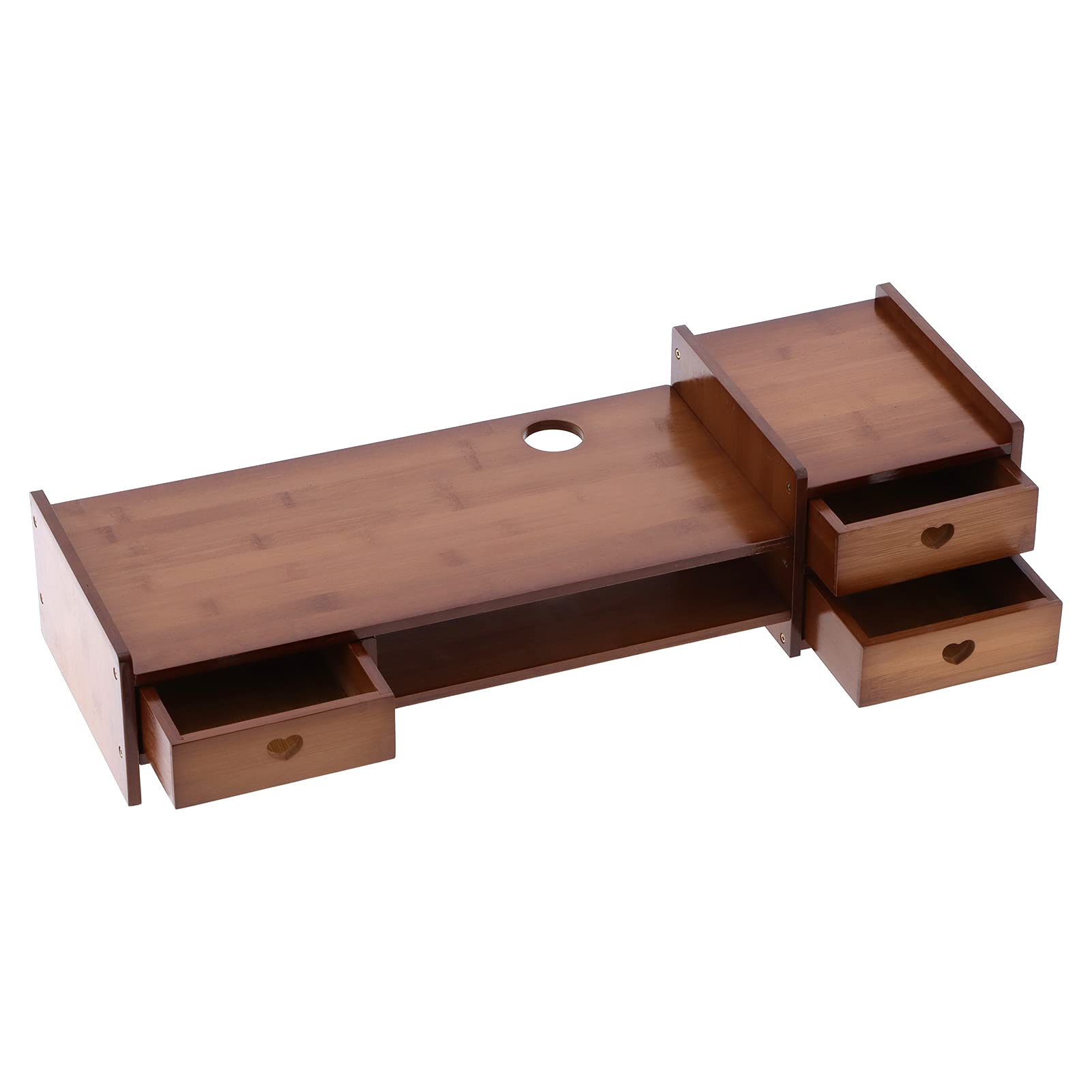 Cocoarm Supporto per Monitor in bambù Rialzo con 3 Cassetti Supporto per Monitor 69 X 23 X 17 Cm per Casa e Ufficio Alza l'altezza dello Schermo Aggiunge Spazio di Archiviazione Supporta Stampante