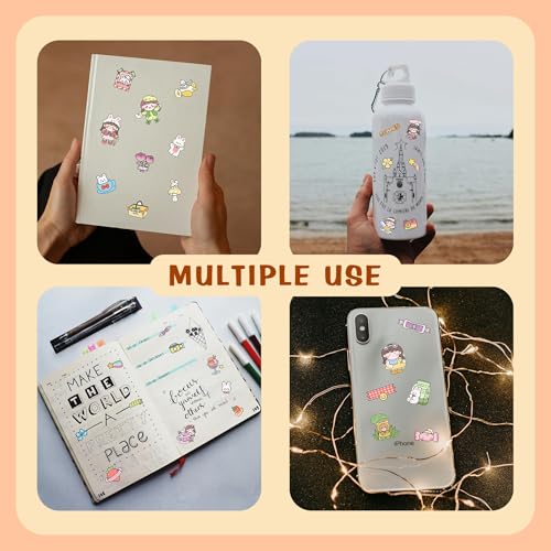 Image of CodersParadise - 550 Vibrant Kawaii Girls Journal Stickers, 6 Colour Designs and Patterns Vintage Retro Stickers for Journal, Scrapbooking, Projects Multicolour
