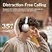 Wentronic Y02 Active Noise Cancelling Headphones,60H Battery,5 EQ Music Modes,Hi-Res Audio,Deep Bass,Foldable Wireless Over Ear Bluetooth 5.4 Headset,Breathable Leather Earpads (Starlight)