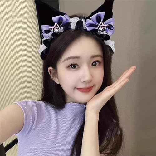 Image of Cute hair accessory set Cute headband,Various Styles of hair clips, hair cords, Hair Ties,Plush hair loop(purple)