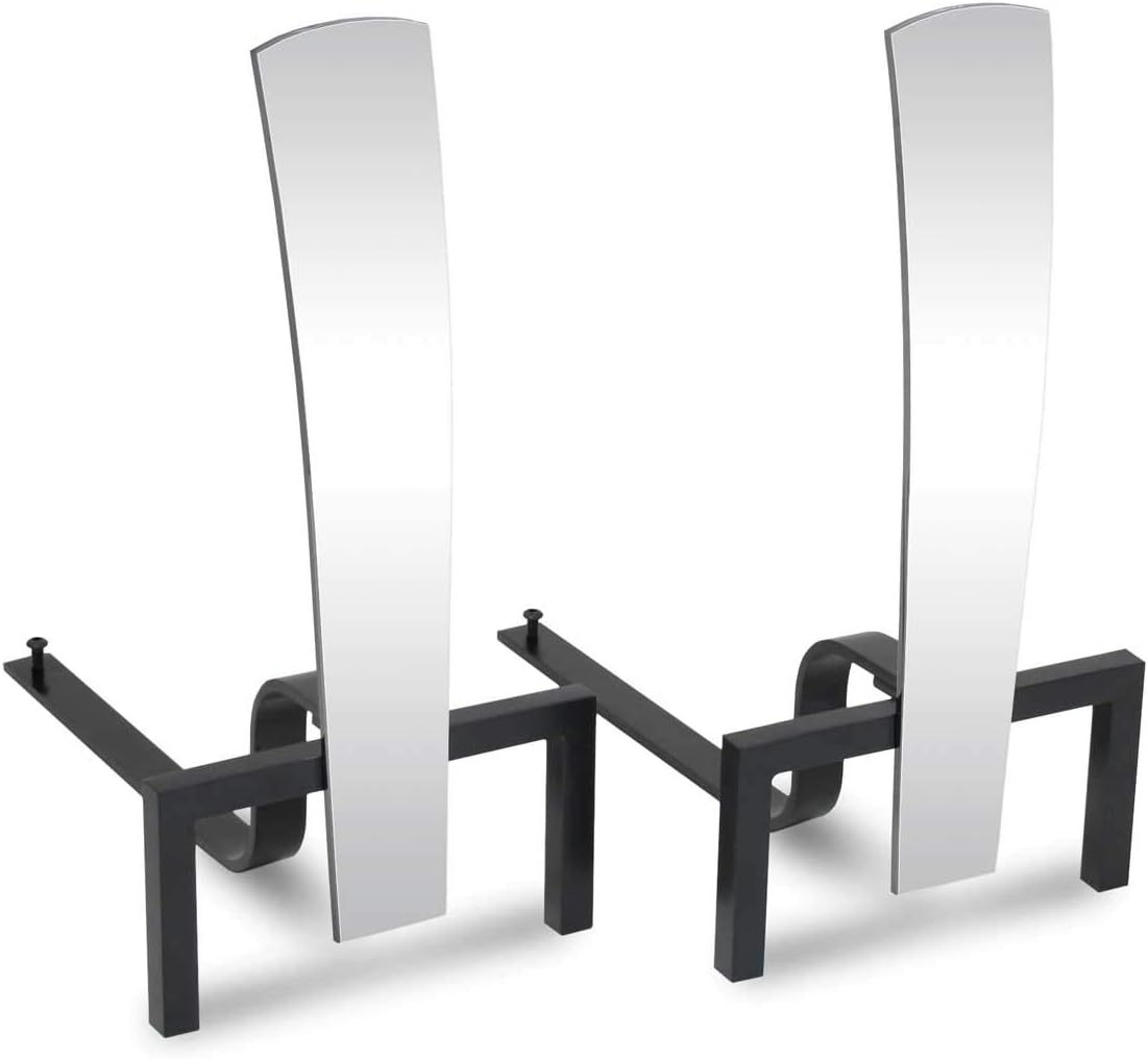 Pilgrim Home and Hearth 18669 Fonda Andirons, Polished Nickel and Black