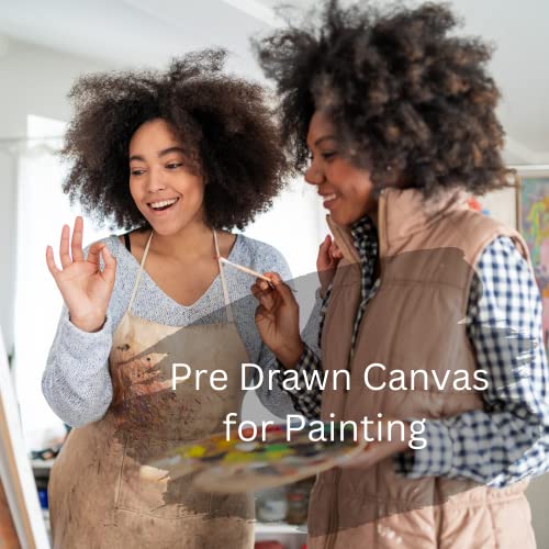 Flourich Pre Drawn Canvas For Painting For Adults, Sip And Paint Kit For Adult's Date Night, 8X10 Inch (2 Pack), Paint And Sip Kit For Adults, Couples Painting Kit Date Night #TOP6