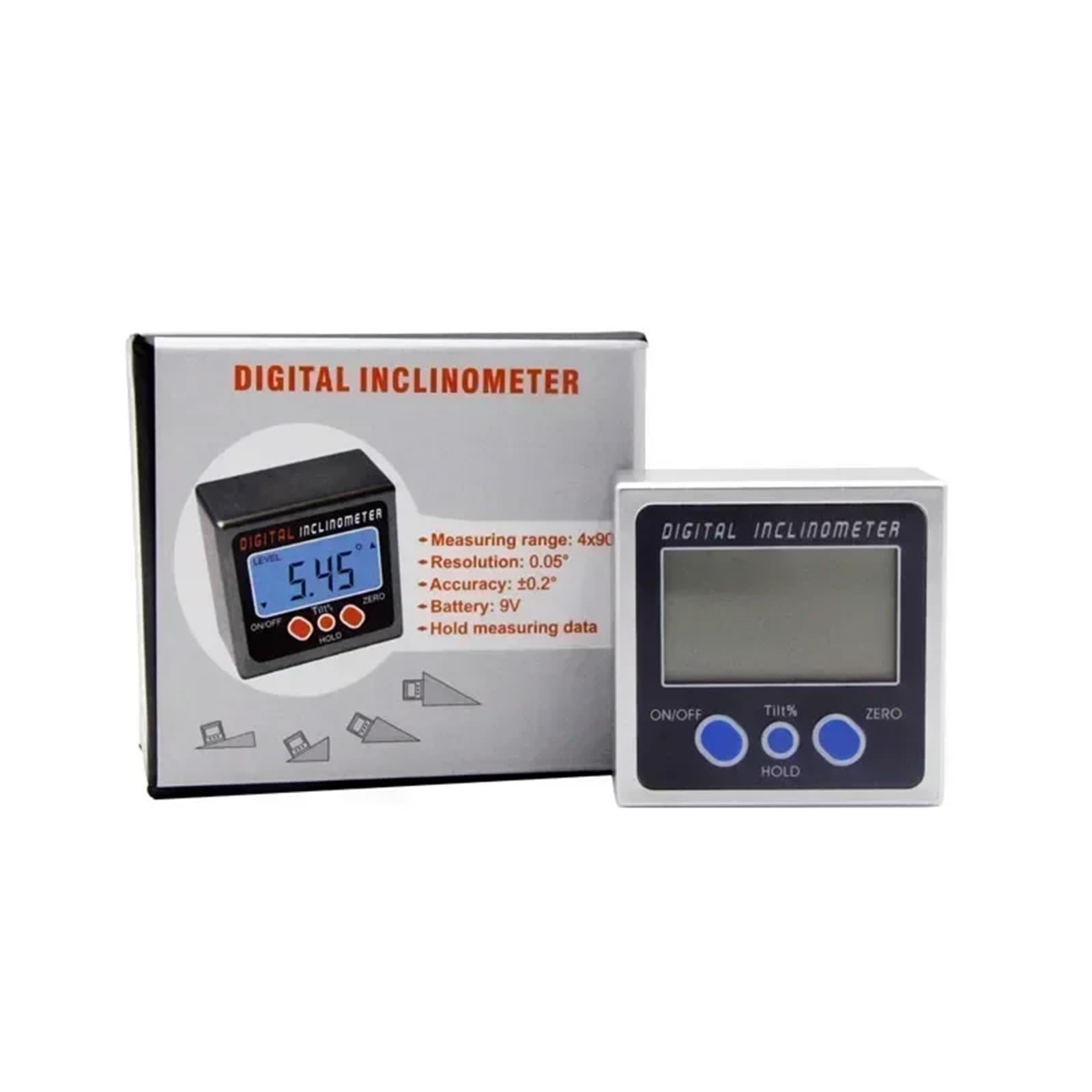 1 Uds 4 * 90 Mini medidor Digital de caja biselada inclinómetro Digital medidor de ángulo del transportador