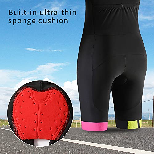 Wosawe Women's Short Sleeve Triathlon Suit Breathable Quick Dry Tri Suits For Running Cyling Swimming, M Black #TOP3