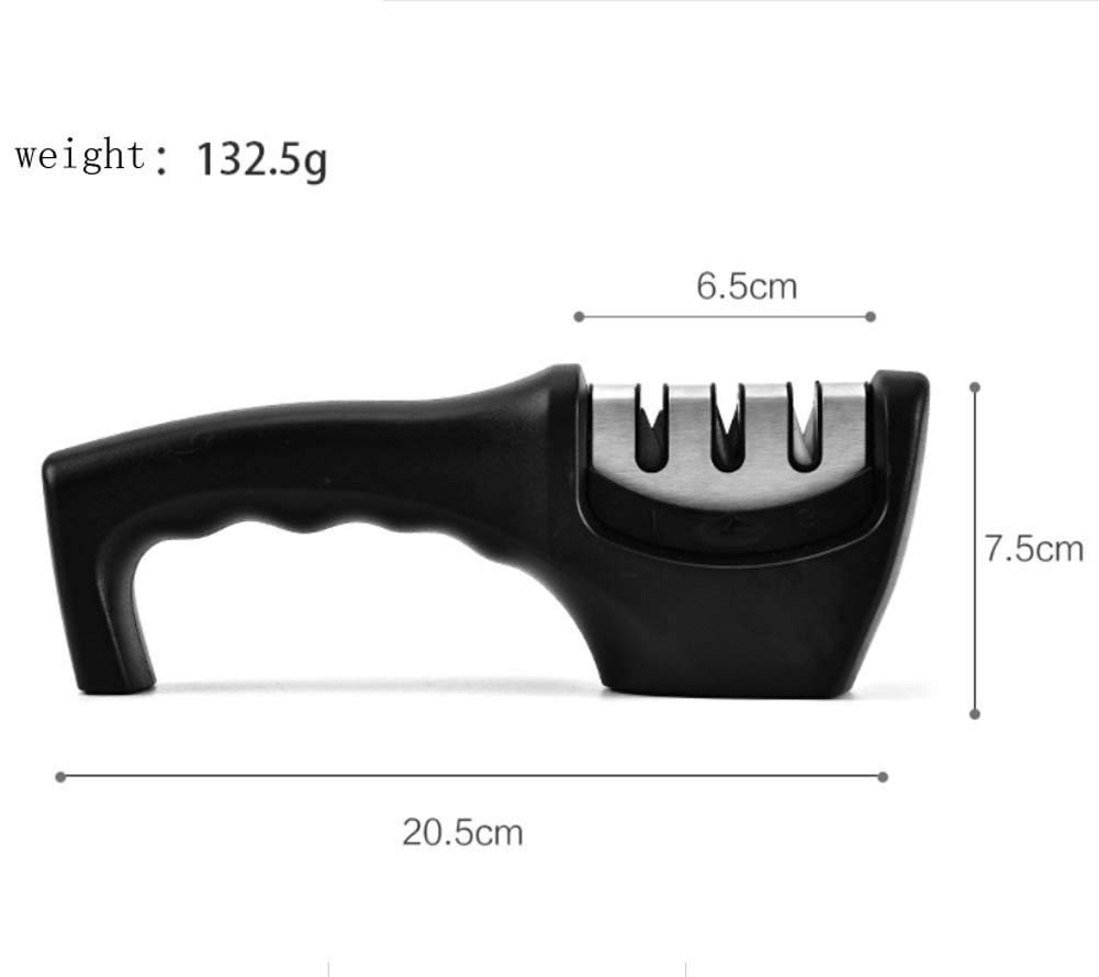 XINGYU Küchenmesserschärfer Professional Premium Handbuch Mit Rutschfester Basis 3 Stufen, Keramikstein, Wolframkarbidplatten, Diamantstangen