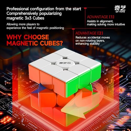 Image of Hawkister QiYi Warrior M 3x3 Magnetic Speed Cube | UV Coated High-Grip Stickerless 3x3x3 | Professional Factory Magnetized Speedcube with Anti-Stick Design, 56mm Smooth & Stable Puzzle for All Ages