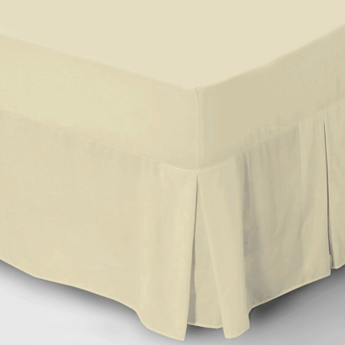 Goldstar® Cream Double 180 Thread Count Percale Box Pleated Fitted Valance Sheet 16 Inch Skirt Length