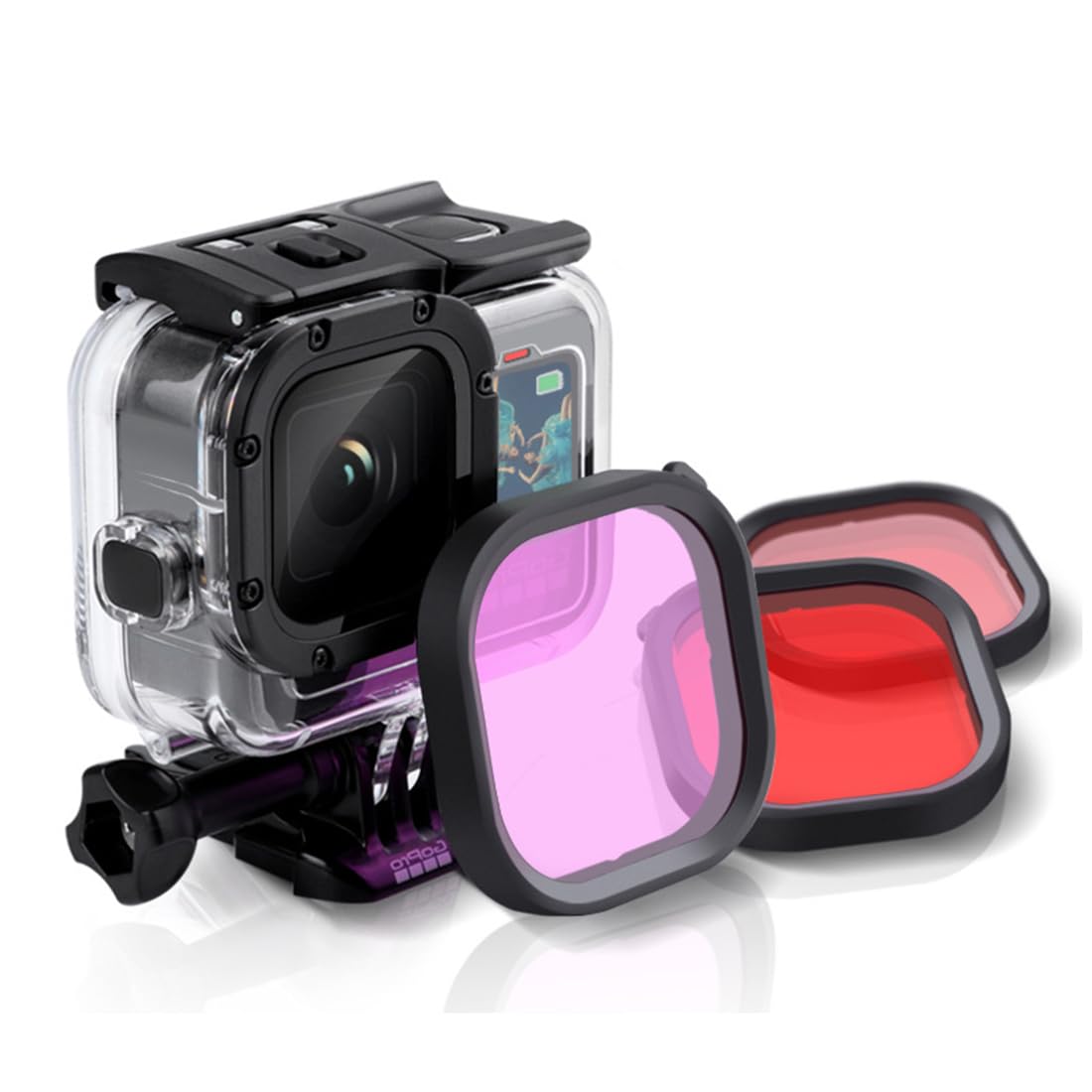 Filtro Rosso Video Subacquei Obiettivo Piatto Oculus UNDERWATER Per GoPro Hero2 - Include Tappo E Filtro Rosso Per Riprese Subacquee Occhiali Da Nuoto - Foto 8