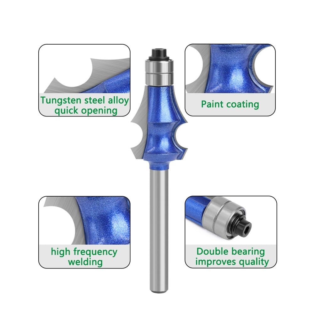 6mm 1/4 Shank Frez do rysowania węglików spiekanych Wysokiej jakości zestaw bitów wolframowych do frezu do obróbki drewna(No bearing 6mm)
