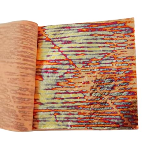 La mejor selección de Pan de oro Top 5. 50 BLWAFY 25 Láminas de Pan de Oro Abigarrado de 14 X 14 Cm, Láminas de Cobre con Un Diseño Único (Atardecer En Cobre)