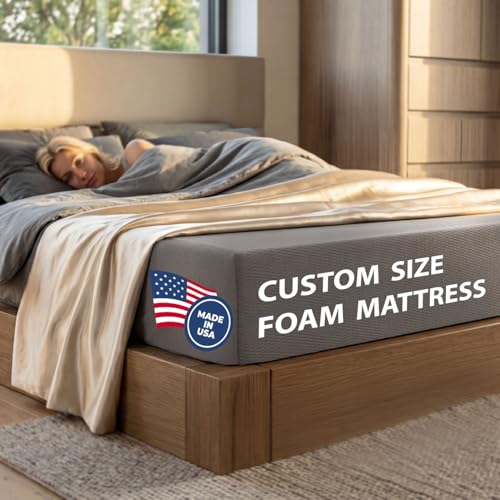 Matini Home Custom Size Foam Mattress & Topper-100% Organic or Water-Resistant Cover-Firm Medium or Plush Feel W/Optional Gel Memory Foam for Camper Trailer Bed Home & DIY Projects Made in USA