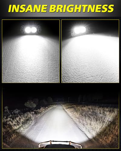 Image of Flush Mount LED Pods, AKD Part CREE LED Flush Bumper Fog Lights 40W Driving Combo Offroad Light Backup Reverse Lights Pods Scen Camper Light for Trucks Pickup SUV UTV ATV