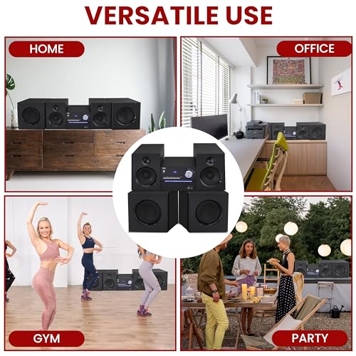 image for Pyle P.M.P.O CD/DVD Stereo System, 5-pc Wireless BT Streaming 6 Ohm Tw