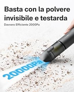 HOTO Aspirapolvere Auto Potente, 20000Pa Aspirabriciole Senza Fili, 4 in 1 Mini Aspirapolvere Portatile con Funzione Soffiatore per Auto, Scrivania, PC, Casa e Ufficio