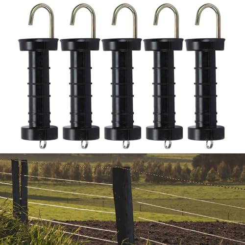 ANBOO 5Pcs Electric Fence Gate Handles Easy to Grip Electric Fencing Insulated Gate Break Handles Spring Tension Gate Handle for Fencing