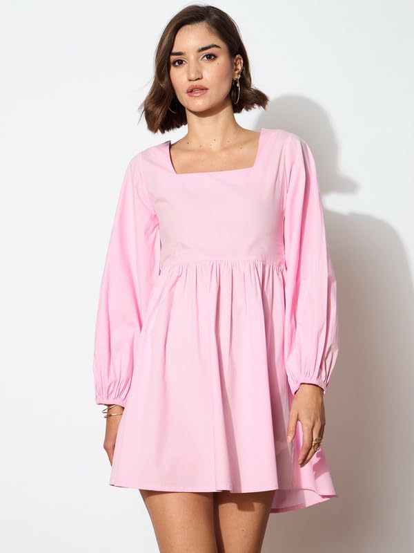 Image of barcino Black Poplin Back Tie Knot Dress