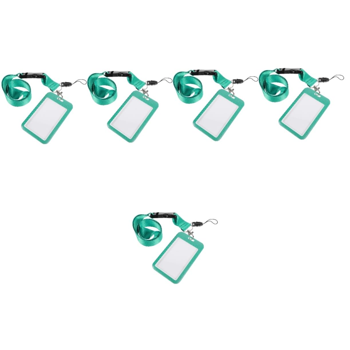 jojofuny 5 Pezzi Badge Id con Laccetto Regolabile Custodia per Poliestere Resistente Allusura Protezione per Carte Badge per Lavoro Scuola Design Versatile con Laccetto Staccabile