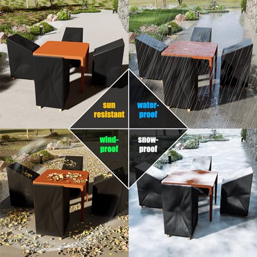 Housse de chaise de jardin empilable bâche terrasse balcon imperméable - 4