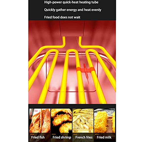 Fritteuse Edelstahl kommerzielle Pommes-Frites-Maschine, 2500 W x 2,5.5L+5.5L, Einzylinder/Doppelzylinder… – Bild 3