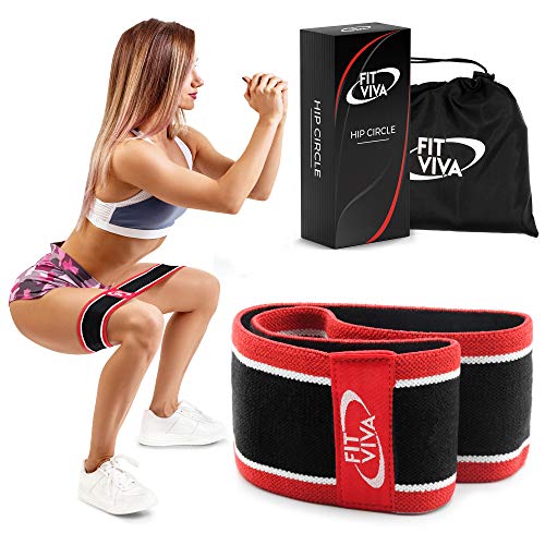 Fabric Resistance Band - Booty Hip Band for Legs, Shoulders and Arms Exercises - Perfect for Fitness, Glute or Squat Workout - Non-Rolling Circle Band for Women and Men (Heavy Band)
