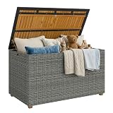 Outsunny Caja de jardín 2 en 1 de 450 L, caja de cojín para jardín
