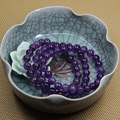 Natural A Grade Amethyst Gemstone 8Mm Purple Crystal Round Beads Stretch Bracelet 7 Inch #TOP4