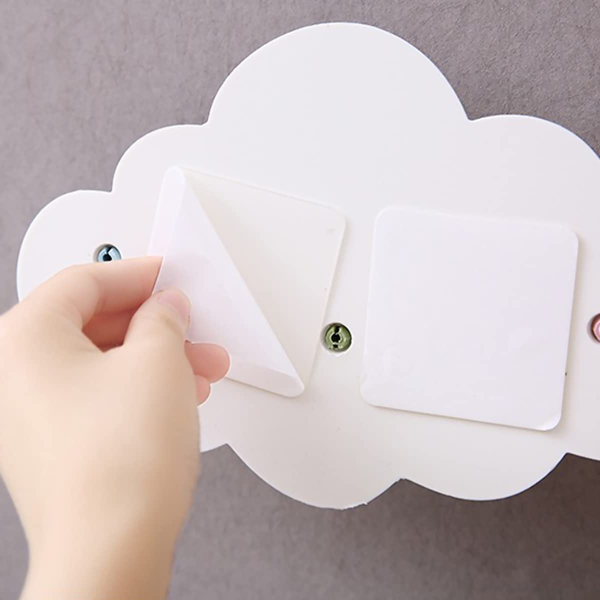 Kindergarderobe Haken, 3 Stück Garderobenhaken Kinder Plastik Ohne Bohren Wandgarderobe Selbstklebend Wasserdicht Wolken Wandhaken für Jedes Kinderzimmer