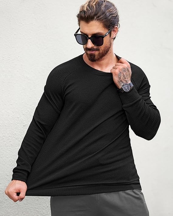 Image of Mens Stripes Full Sleeve Polycotton Tshirt| Comfortable, Lightweight,Breathable, Skin Friendly