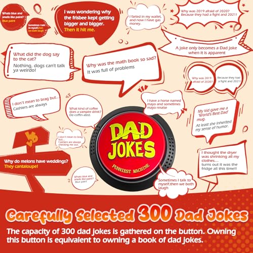 Funny Gifts for Dad Joke Button with 300 Jokes- The Ultimate Laugh Machine for Any Occasion