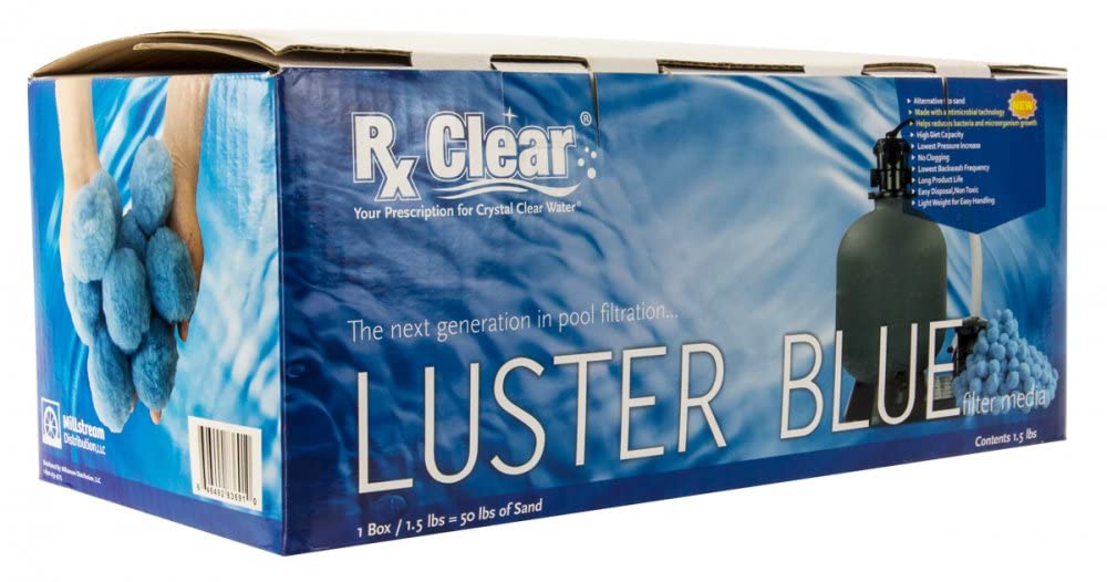 Rx Clear Lot de 2 médias filtrants bleus pour filtres à sable de piscine | Alternative au sable et au verre filtrant | La technologie spécialisée aide à garder les piscines propres | Dure plusieurs