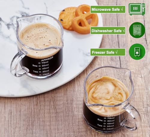 Set de 2 vasos medidores para espresso 75 ml con asa miniatura 3