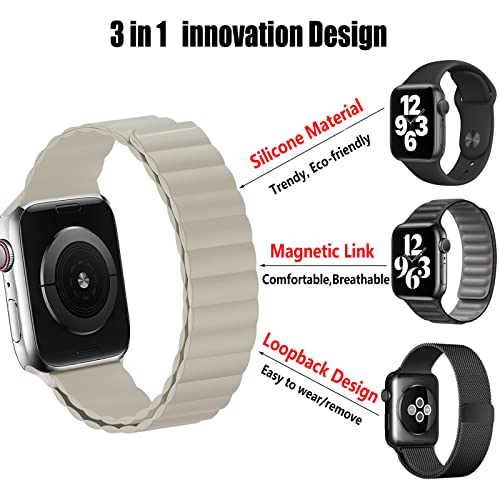 Wowstrap MAGNETIC SILICONE LOOP BAND Magnetic Closure For Apple Watch Band 40Mm 41Mm 38Mm 44Mm 45Mm 42Mm 46Mm 49Mm 44 45 40 41 Mm Kid/Men/Women,Silicone Sport Loop Bracelet Wristband Strap thumb #8