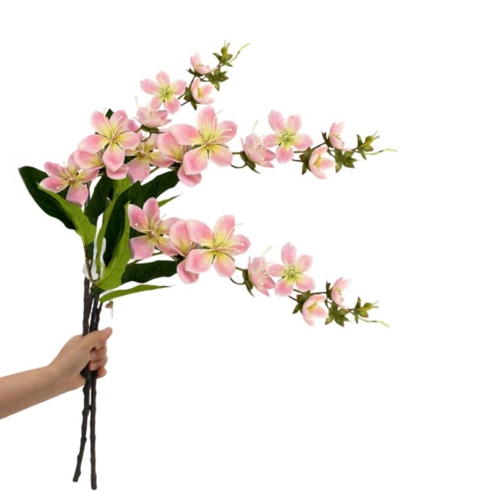 Urier Fake Hanging Plants Artificial Jasmine Flower,Hanging Flowers Silk Flowers,Faux Flowers That Look Real for Party Home Wedding Decoration ﻿ (3, Pink)