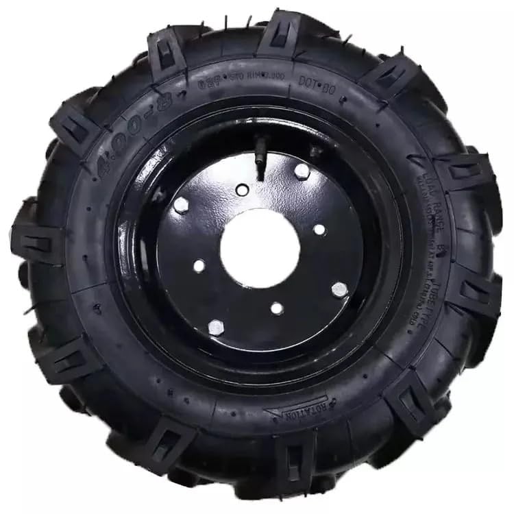Power Weeder Heavy Duty Tyre, 4.00-8 Size, Agricultural Rubber Tyre for Power Weeders and Mini Tillers, Black, 2 Pieces Petrol and Diesel